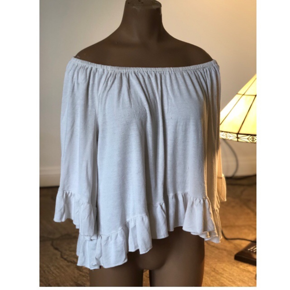 Cream off the shoulder top